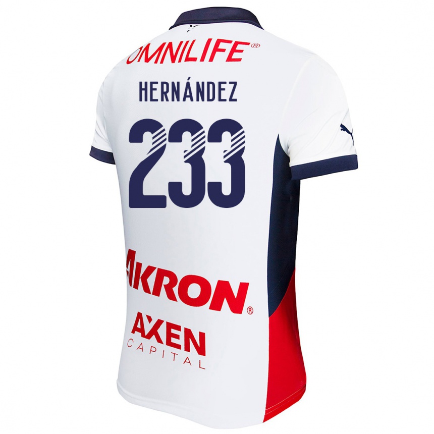 Niño Fútbol Camiseta Zinedine Hernández #233 Blanco Rojo Azul 2ª Equipación 2024/25