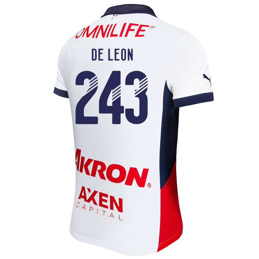 Niño Fútbol Camiseta Jared De León #243 Blanco Rojo Azul 2ª Equipación 2024/25