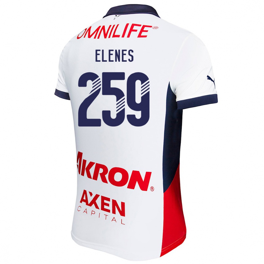 Niño Fútbol Camiseta José Elenes #259 Blanco Rojo Azul 2ª Equipación 2024/25