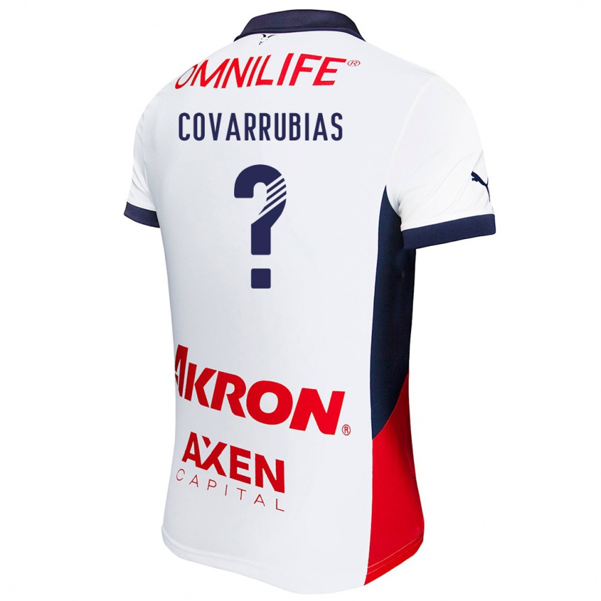 Niño Fútbol Camiseta Diego Covarrubias #0 Blanco Rojo Azul 2ª Equipación 2024/25