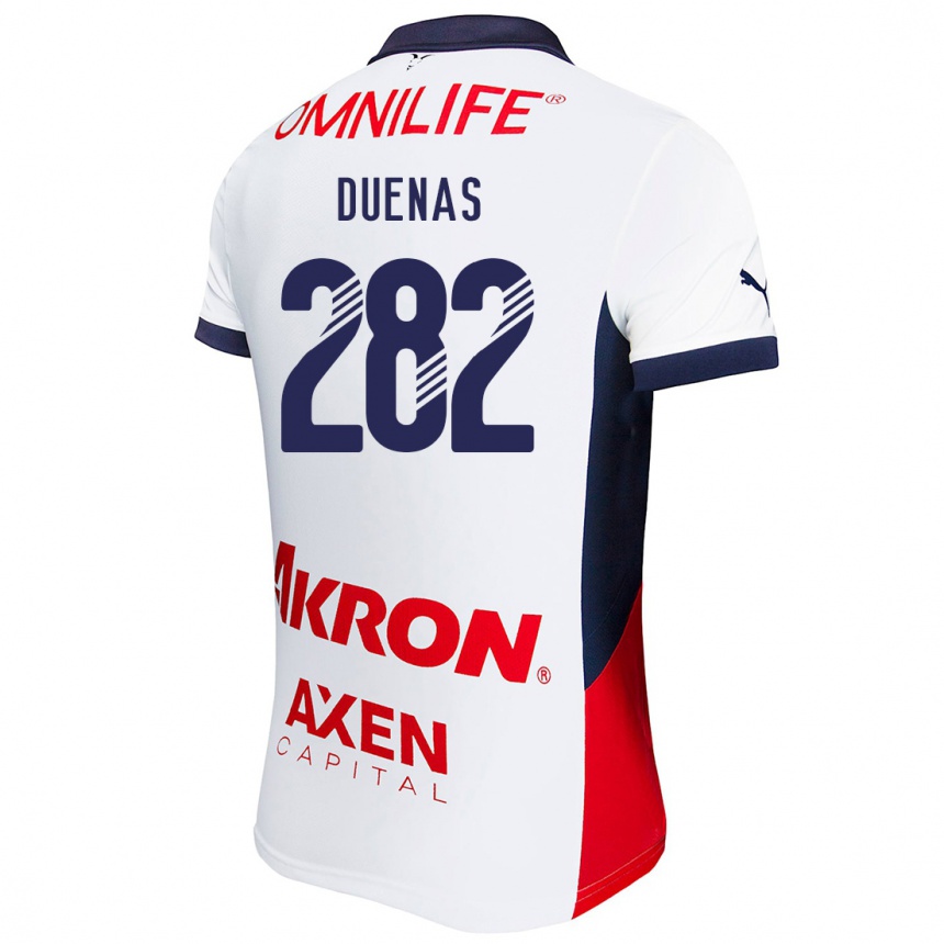 Niño Fútbol Camiseta Omar Dueñas #282 Blanco Rojo Azul 2ª Equipación 2024/25