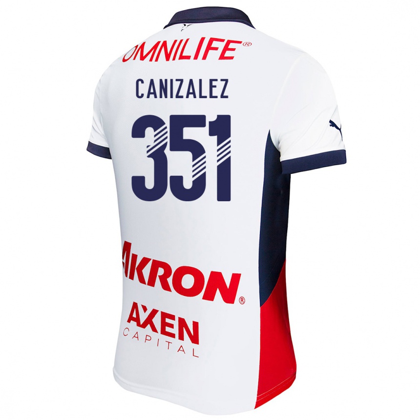 Niño Fútbol Camiseta Djorkaeff Canizalez #351 Blanco Rojo Azul 2ª Equipación 2024/25