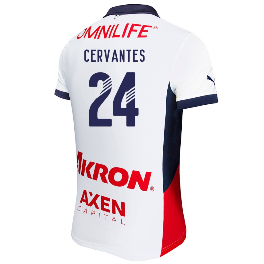 Niño Fútbol Camiseta Alicia Cervantes #24 Blanco Rojo Azul 2ª Equipación 2024/25