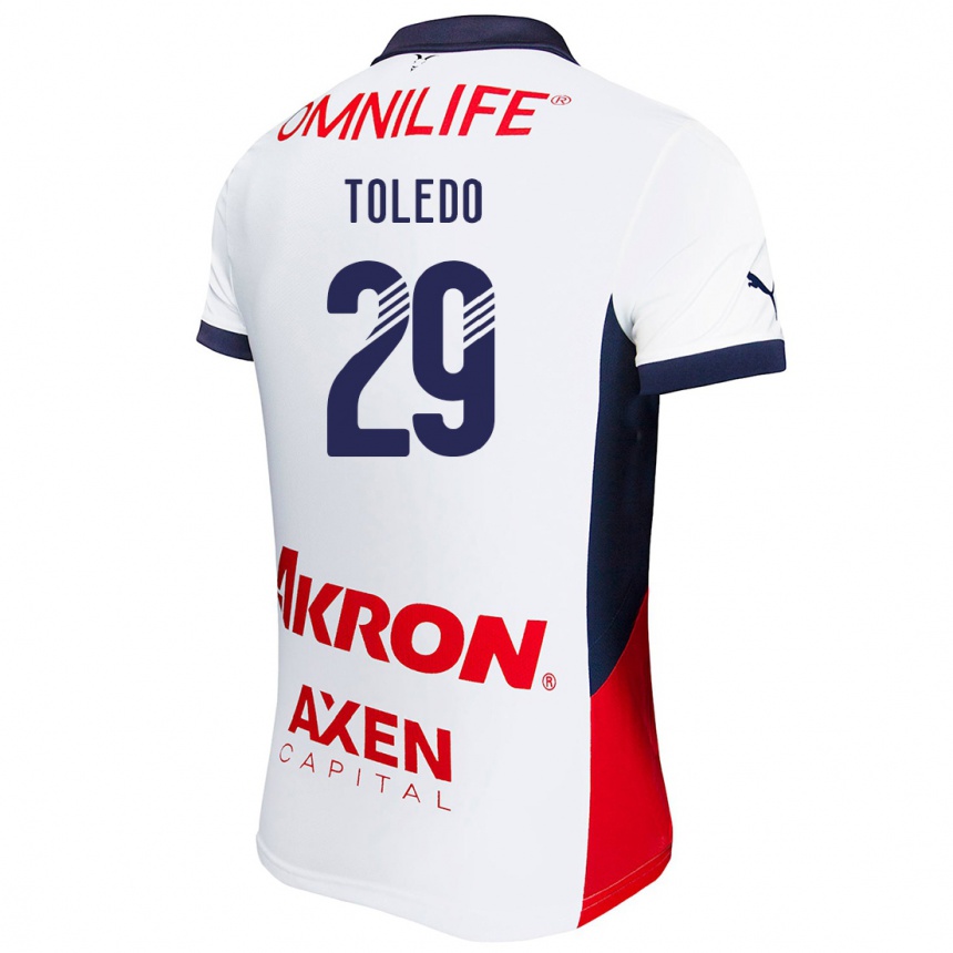 Niño Fútbol Camiseta Wendy Toledo #29 Blanco Rojo Azul 2ª Equipación 2024/25