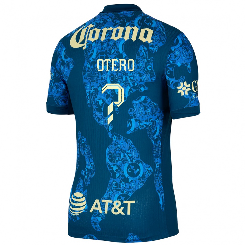 Niño Fútbol Camiseta Juan Otero #0 Azul Amarillo 2ª Equipación 2024/25