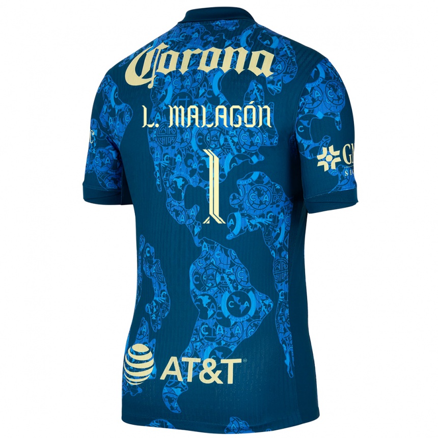 Niño Fútbol Camiseta Luis Malagón #1 Azul Amarillo 2ª Equipación 2024/25