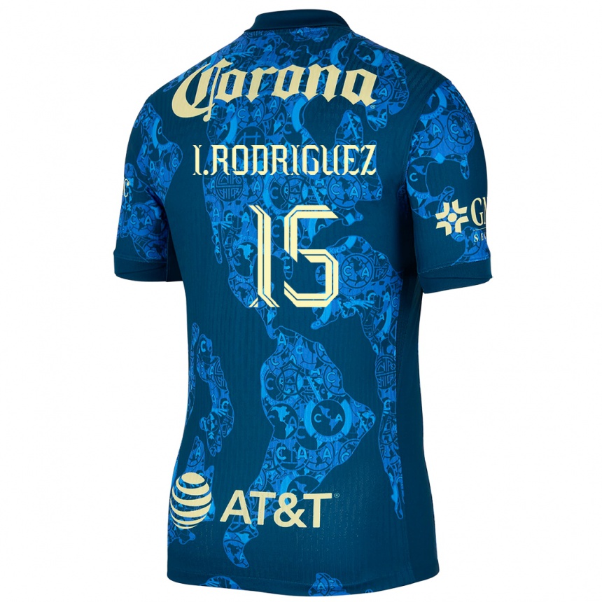 Niño Fútbol Camiseta Iván Rodríguez #15 Azul Amarillo 2ª Equipación 2024/25