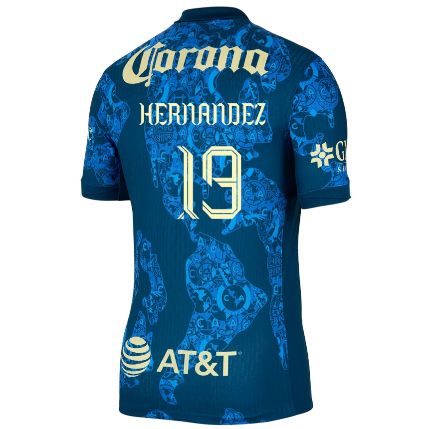 Niño Fútbol Camiseta Illian Hernández #19 Azul Amarillo 2ª Equipación 2024/25