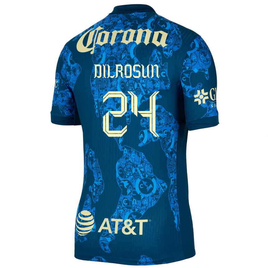 Niño Fútbol Camiseta Javairô Dilrosun #24 Azul Amarillo 2ª Equipación 2024/25