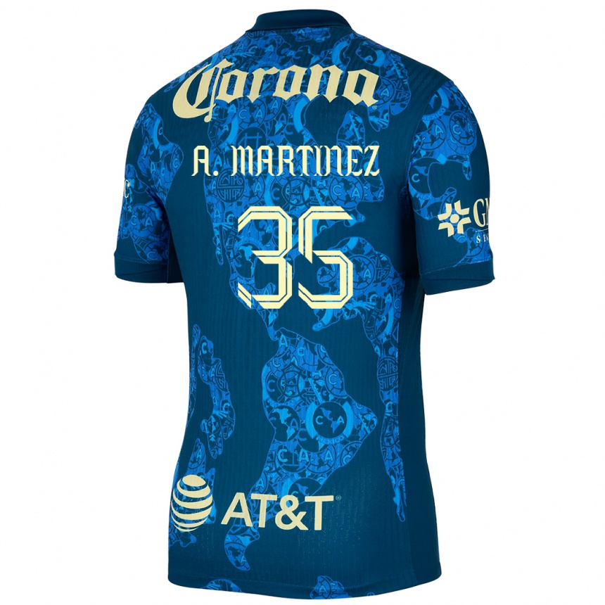 Niño Fútbol Camiseta Arturo Martínez #35 Azul Amarillo 2ª Equipación 2024/25