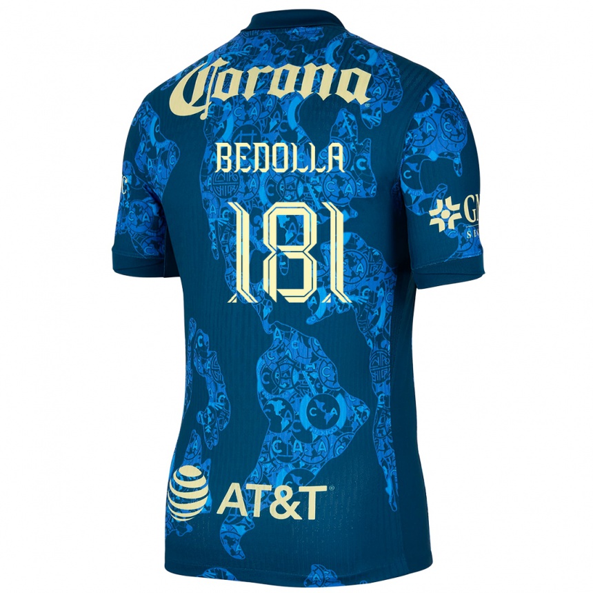 Niño Fútbol Camiseta Paolo Bedolla #181 Azul Amarillo 2ª Equipación 2024/25