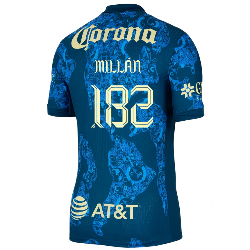 Niño Fútbol Camiseta Daniel Millán #182 Azul Amarillo 2ª Equipación 2024/25