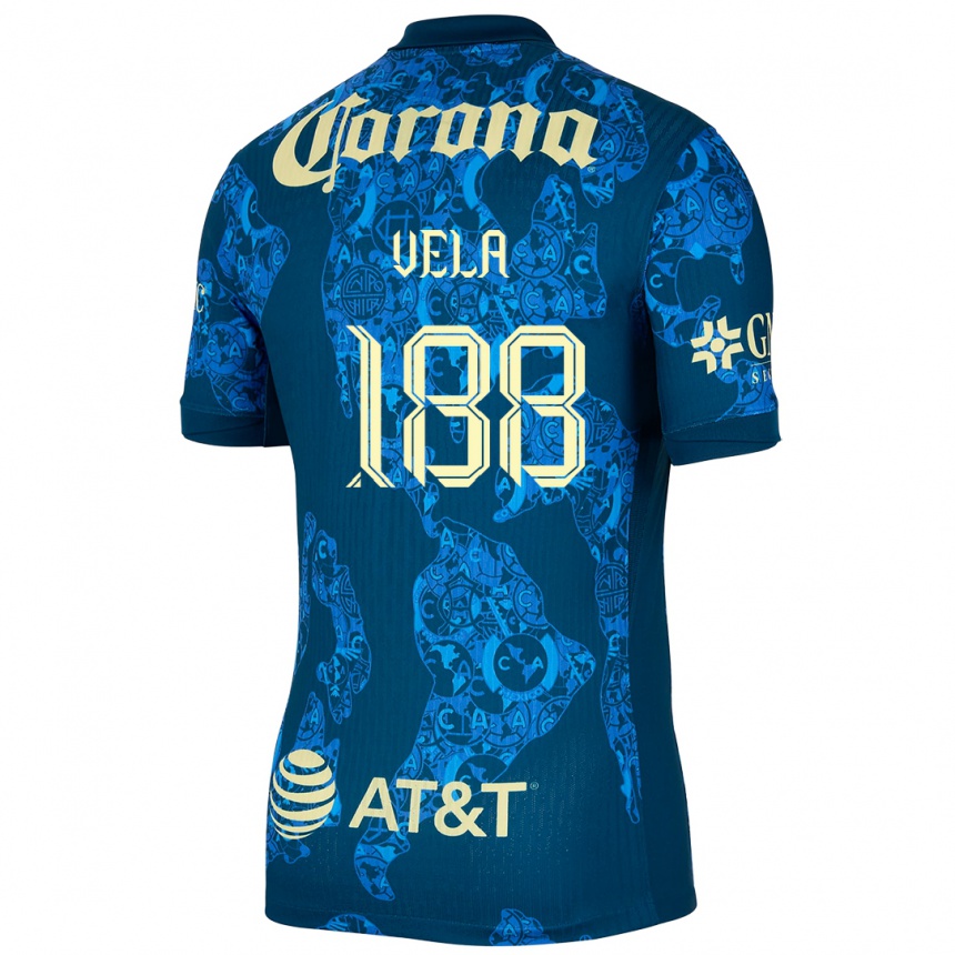 Niño Fútbol Camiseta Christo Vela #188 Azul Amarillo 2ª Equipación 2024/25