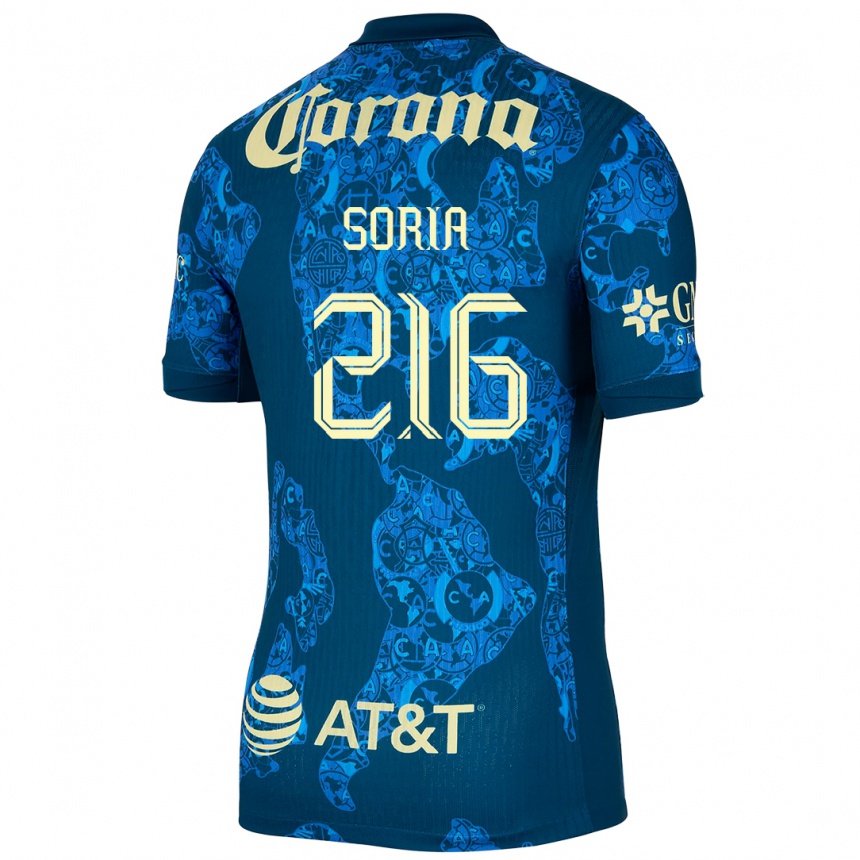 Niño Fútbol Camiseta Emiliano Soria #216 Azul Amarillo 2ª Equipación 2024/25