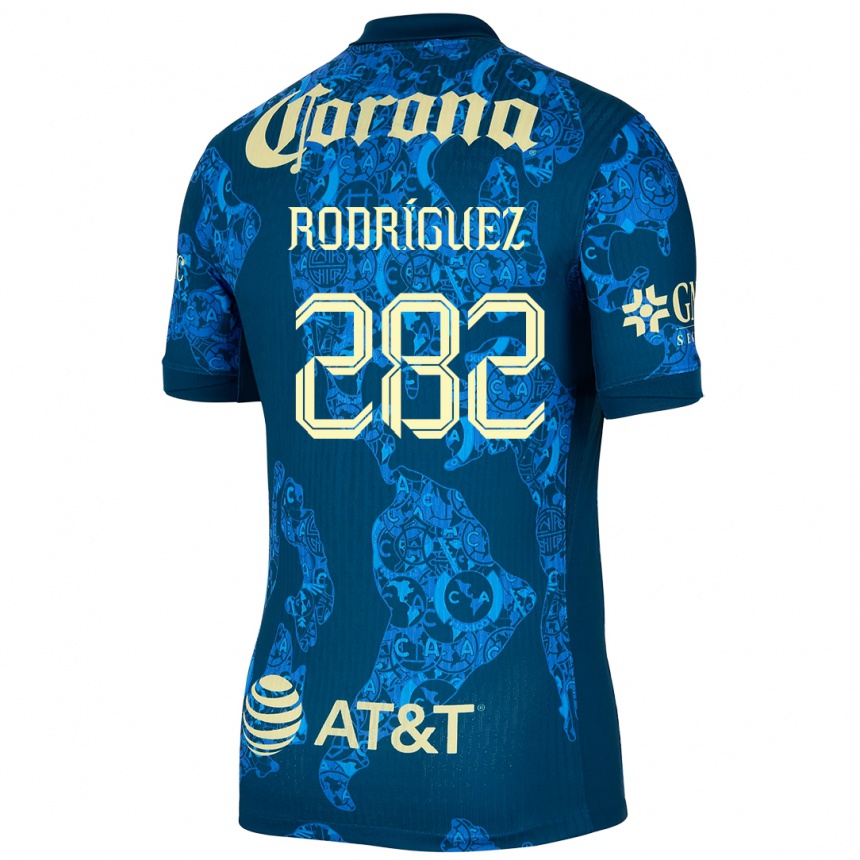 Niño Fútbol Camiseta Francisco Rodríguez #282 Azul Amarillo 2ª Equipación 2024/25