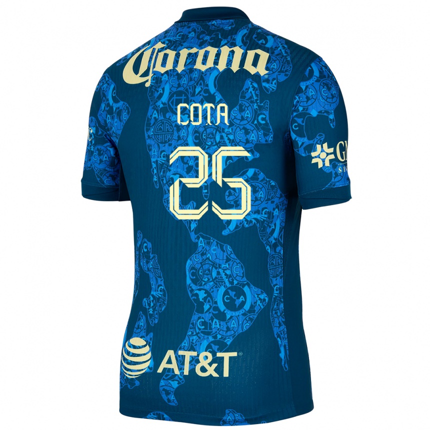 Niño Fútbol Camiseta Renatta Cota #25 Azul Amarillo 2ª Equipación 2024/25