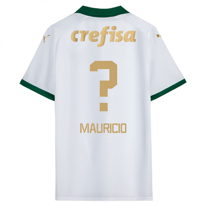 Niño Fútbol Camiseta Mauricio #0 Blanco Verde 2ª Equipación 2024/25