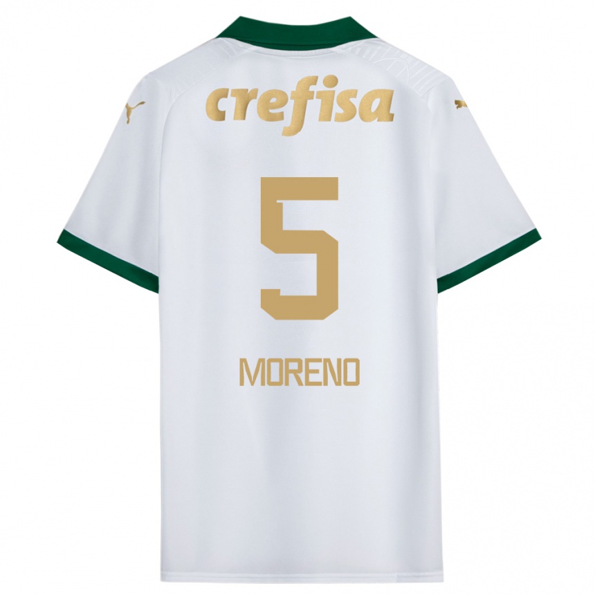 Niño Fútbol Camiseta Aníbal Moreno #5 Blanco Verde 2ª Equipación 2024/25