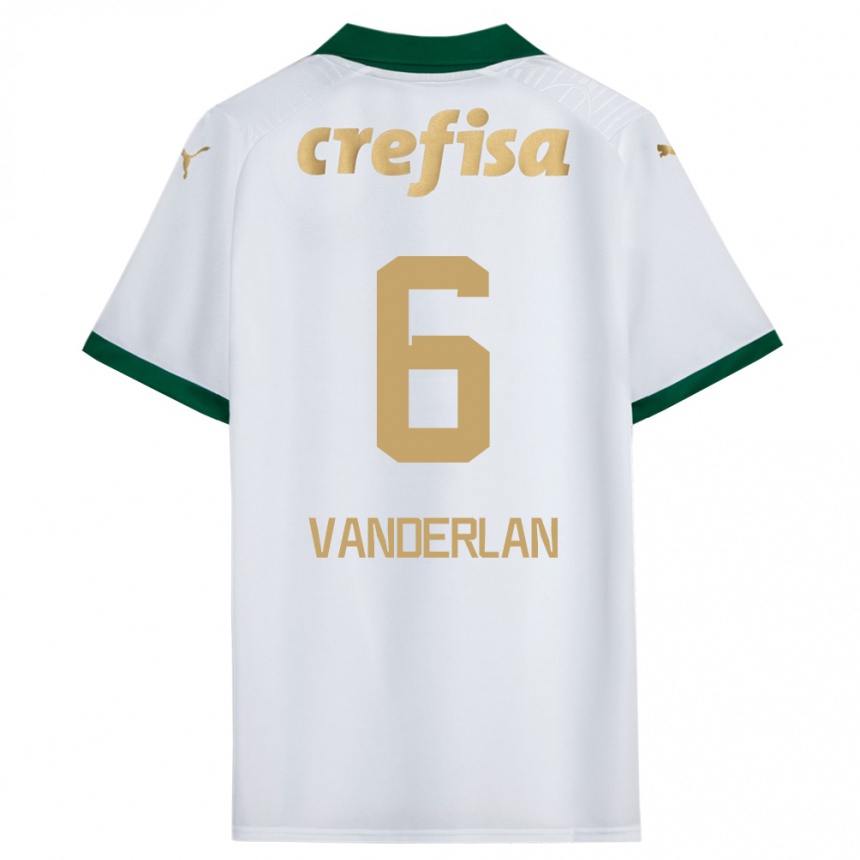 Niño Fútbol Camiseta Vanderlan #6 Blanco Verde 2ª Equipación 2024/25