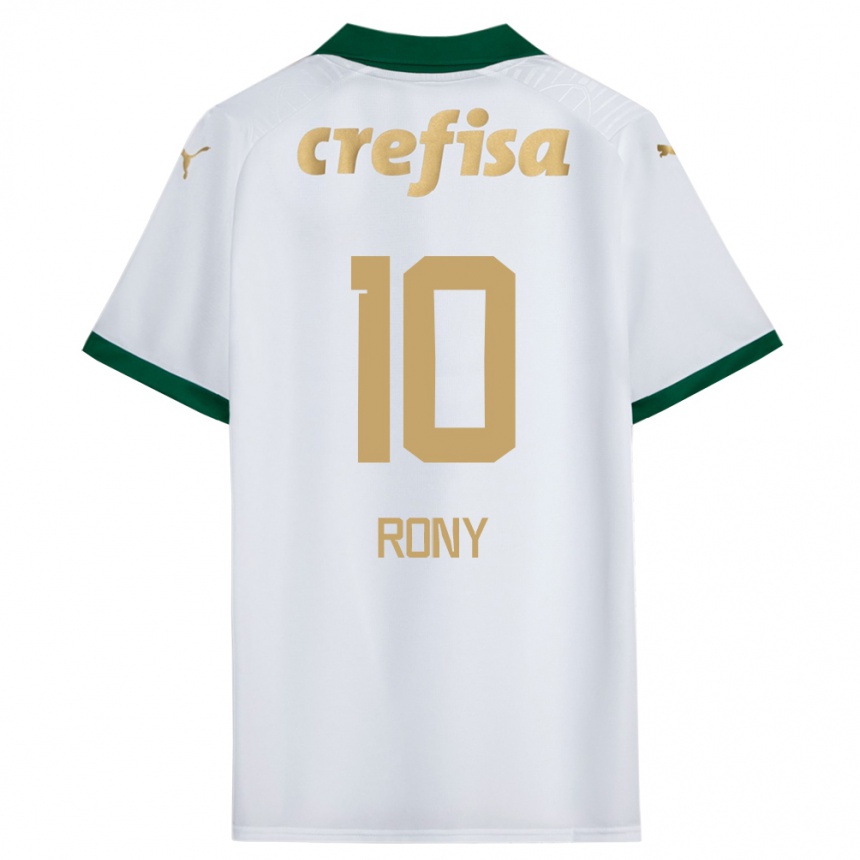 Niño Fútbol Camiseta Rony #10 Blanco Verde 2ª Equipación 2024/25