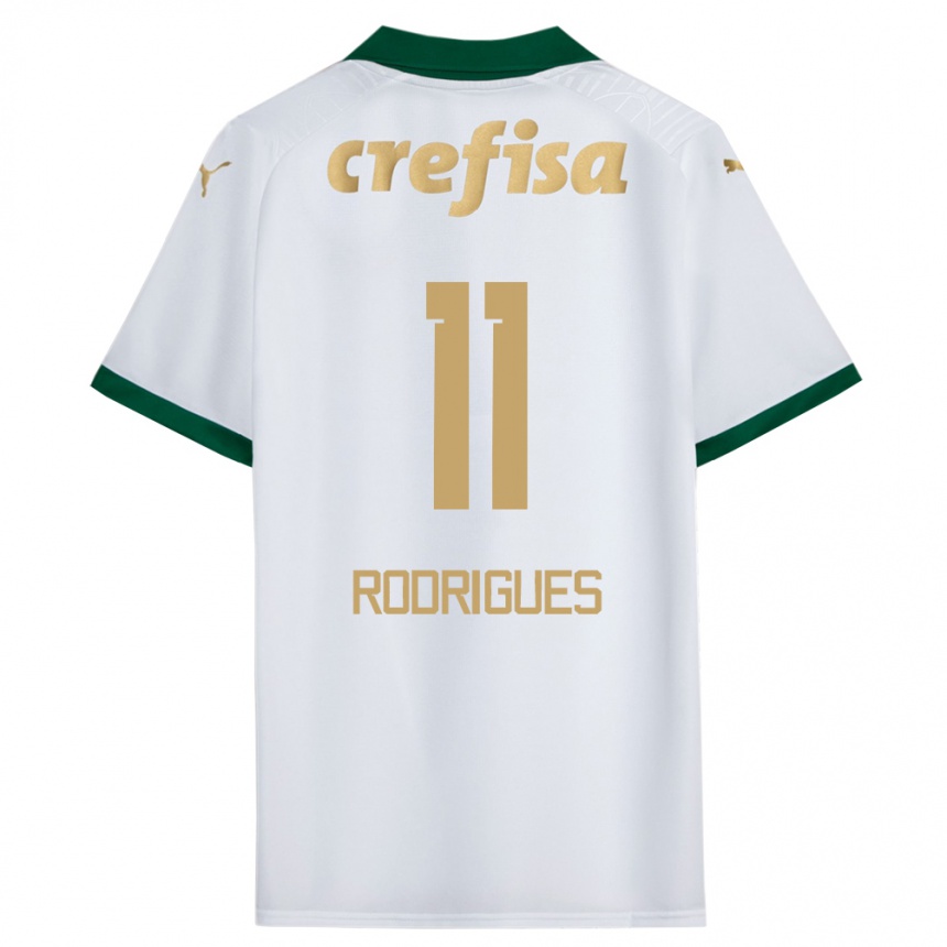 Niño Fútbol Camiseta Bruno Rodrigues #11 Blanco Verde 2ª Equipación 2024/25