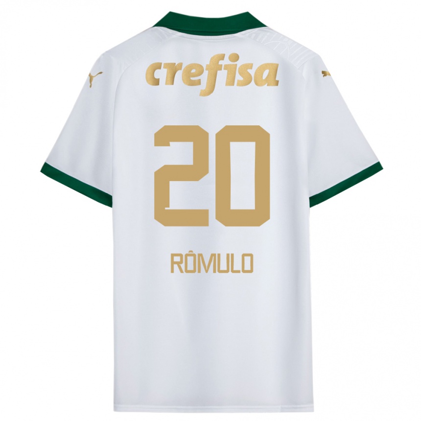 Niño Fútbol Camiseta Rômulo #20 Blanco Verde 2ª Equipación 2024/25