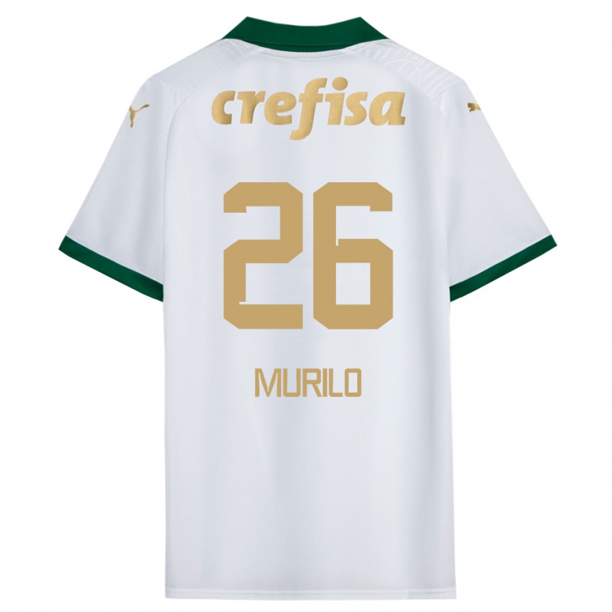 Niño Fútbol Camiseta Murilo #26 Blanco Verde 2ª Equipación 2024/25