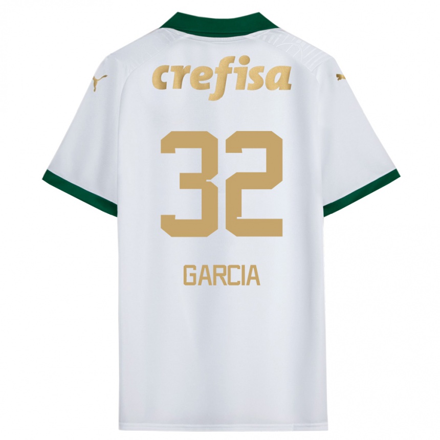 Niño Fútbol Camiseta Garcia #32 Blanco Verde 2ª Equipación 2024/25