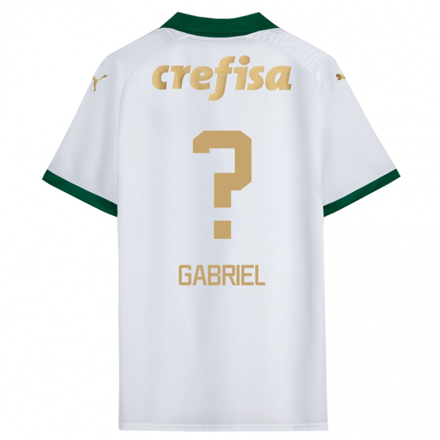 Niño Fútbol Camiseta Arthur Gabriel #0 Blanco Verde 2ª Equipación 2024/25