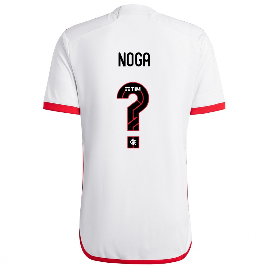 Niño Fútbol Camiseta Gabriel Noga #0 Blanco Rojo 2ª Equipación 2024/25