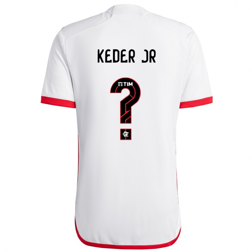 Niño Fútbol Camiseta Keder Jr #0 Blanco Rojo 2ª Equipación 2024/25