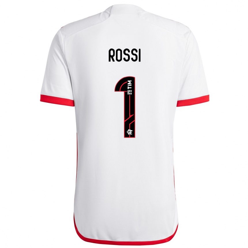 Niño Fútbol Camiseta Agustin Rossi #1 Blanco Rojo 2ª Equipación 2024/25