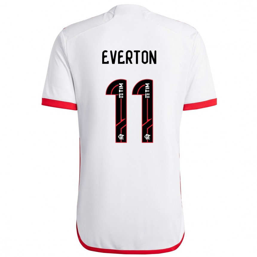 Niño Fútbol Camiseta Everton #11 Blanco Rojo 2ª Equipación 2024/25