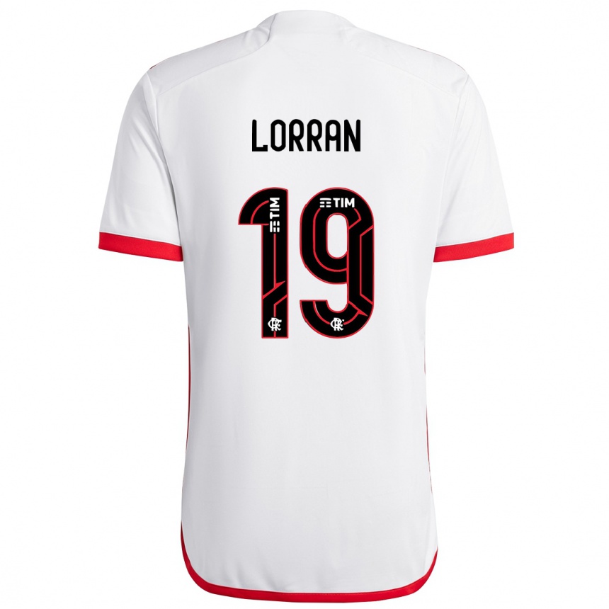 Niño Fútbol Camiseta Lorran #19 Blanco Rojo 2ª Equipación 2024/25