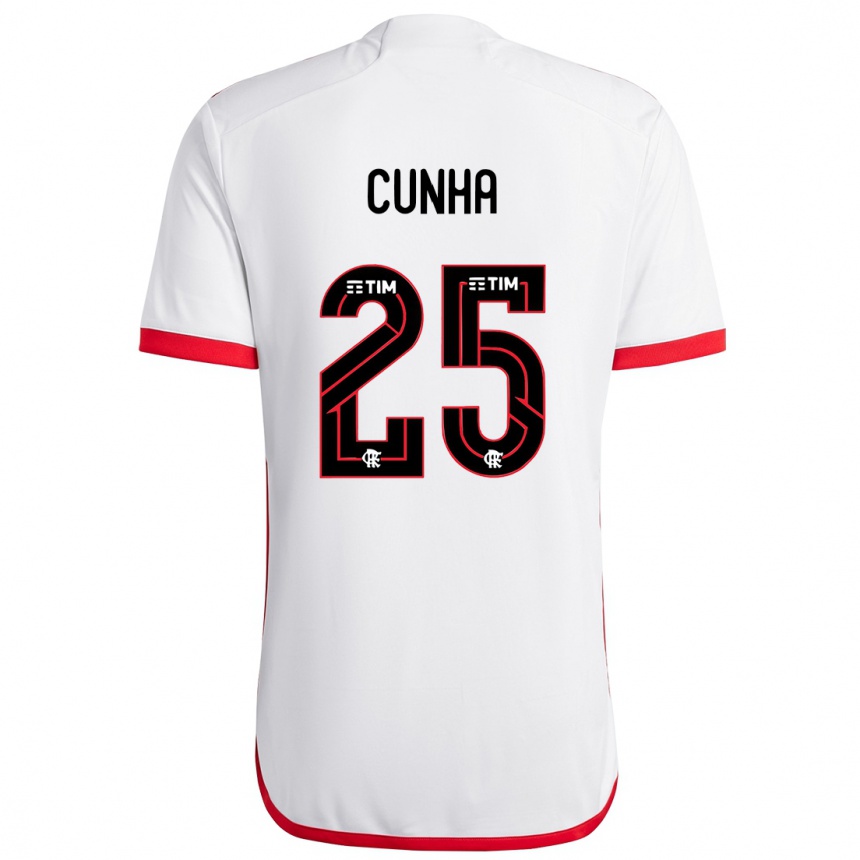 Niño Fútbol Camiseta Matheus Cunha #25 Blanco Rojo 2ª Equipación 2024/25