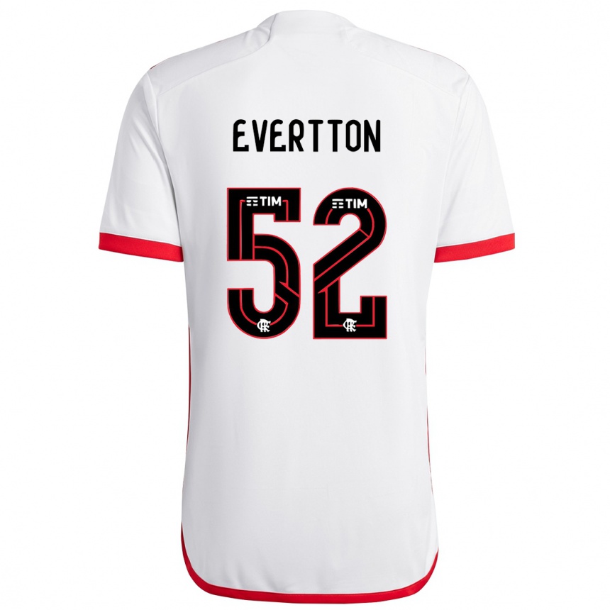 Niño Fútbol Camiseta Evertton #52 Blanco Rojo 2ª Equipación 2024/25