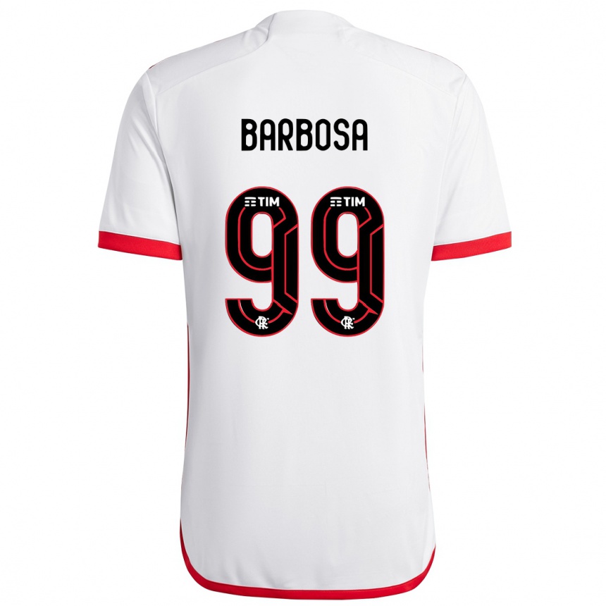 Niño Fútbol Camiseta Gabriel Barbosa #99 Blanco Rojo 2ª Equipación 2024/25