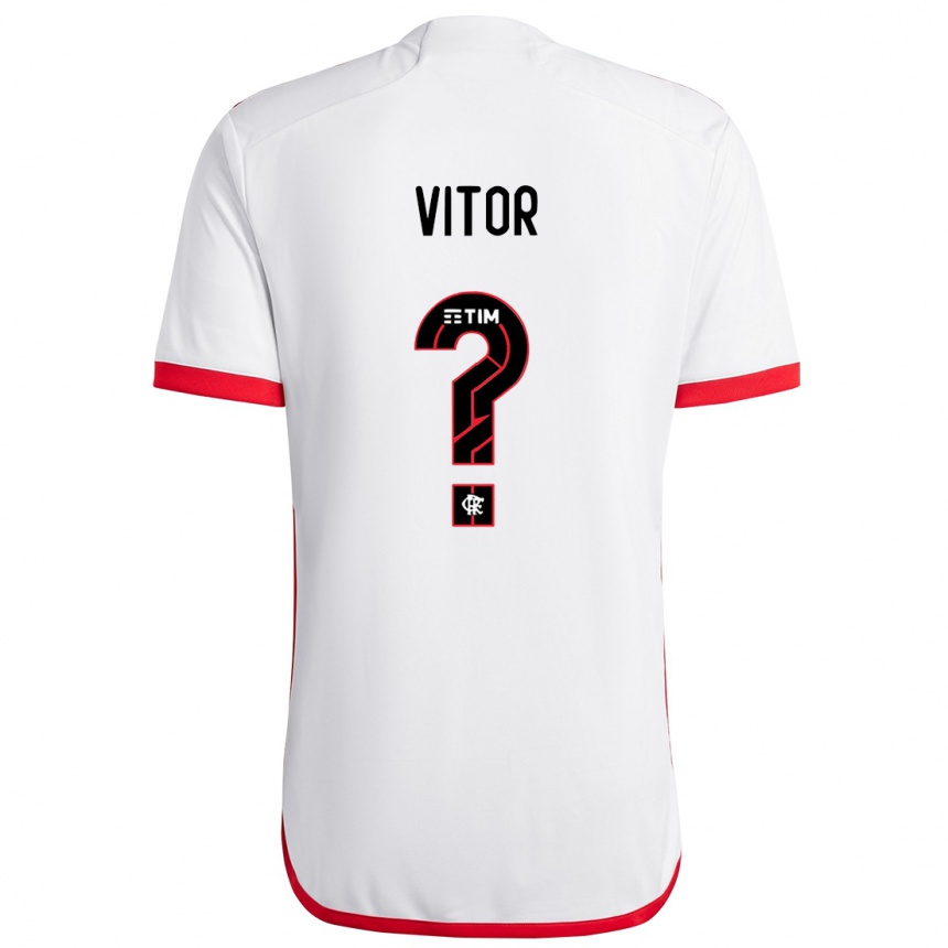 Niño Fútbol Camiseta João Vitor #0 Blanco Rojo 2ª Equipación 2024/25