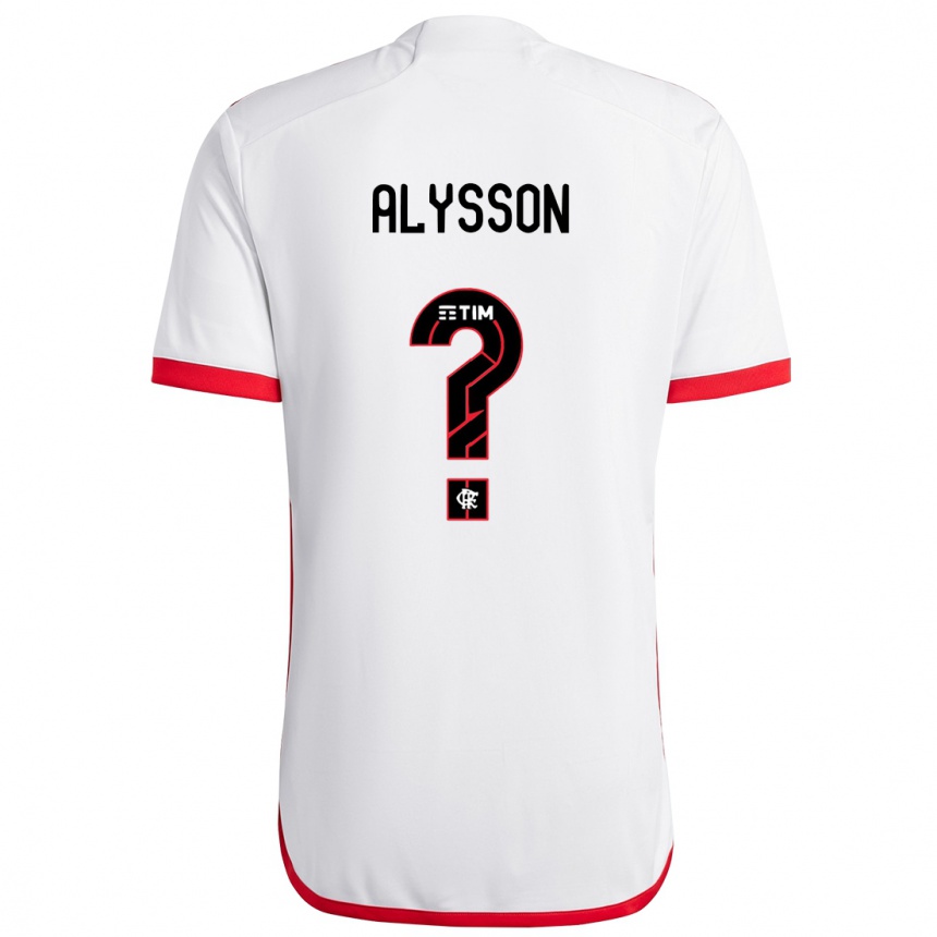 Niño Fútbol Camiseta Alysson #0 Blanco Rojo 2ª Equipación 2024/25