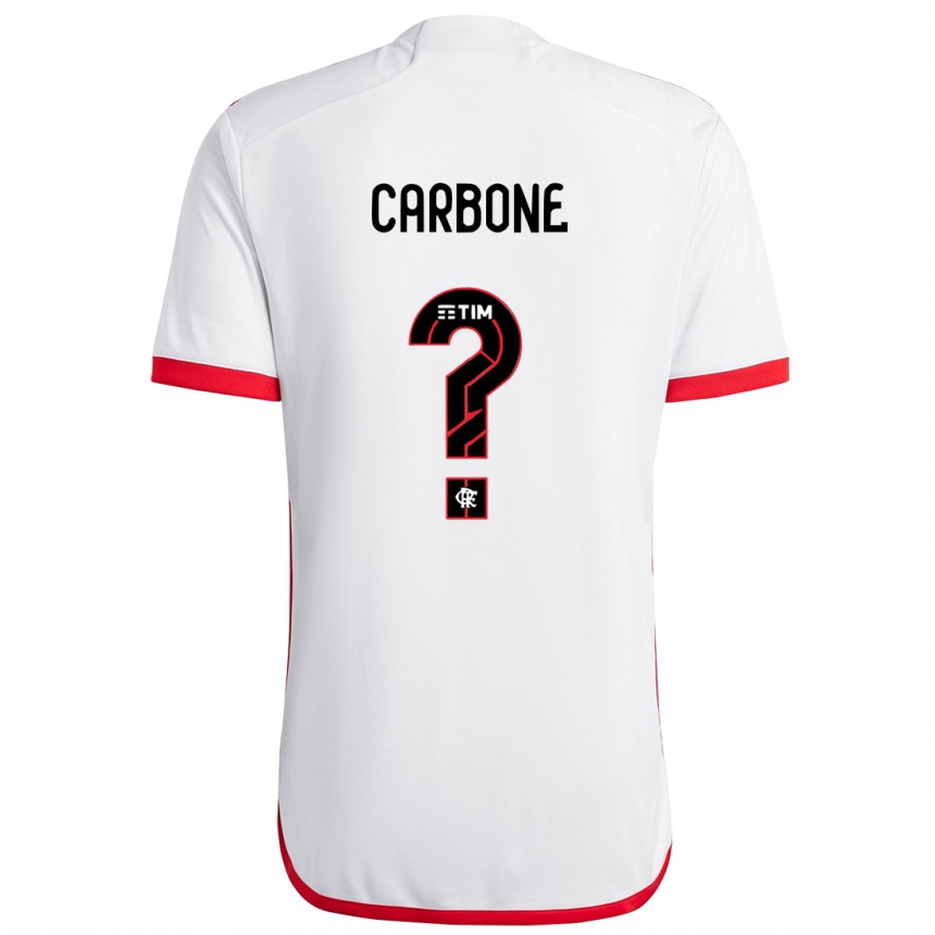 Niño Fútbol Camiseta Carbone #0 Blanco Rojo 2ª Equipación 2024/25