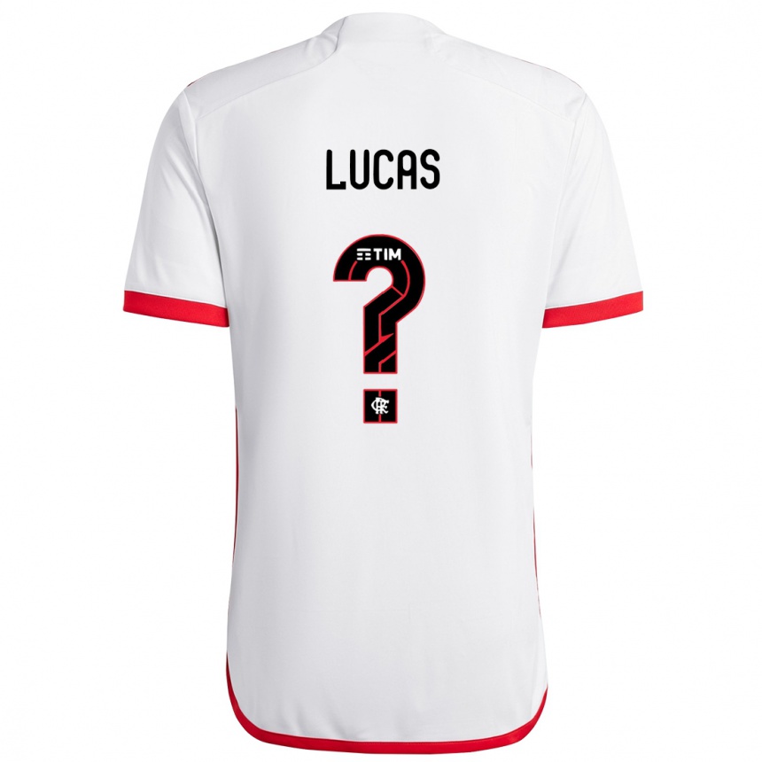 Niño Fútbol Camiseta Rayan Lucas #0 Blanco Rojo 2ª Equipación 2024/25