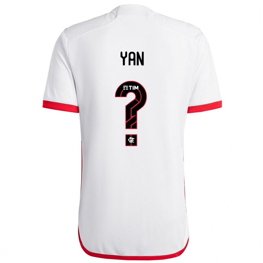 Niño Fútbol Camiseta Wallace Yan #0 Blanco Rojo 2ª Equipación 2024/25