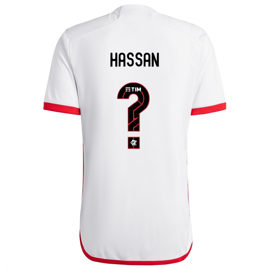 Niño Fútbol Camiseta Haruna Hassan #0 Blanco Rojo 2ª Equipación 2024/25