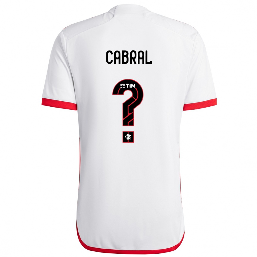 Niño Fútbol Camiseta Daniel Cabral #0 Blanco Rojo 2ª Equipación 2024/25