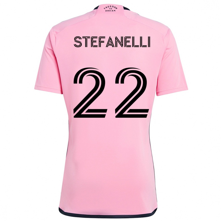 Hombre Fútbol Camiseta Nicolás Stefanelli #22 Rosa 1ª Equipación 2024/25