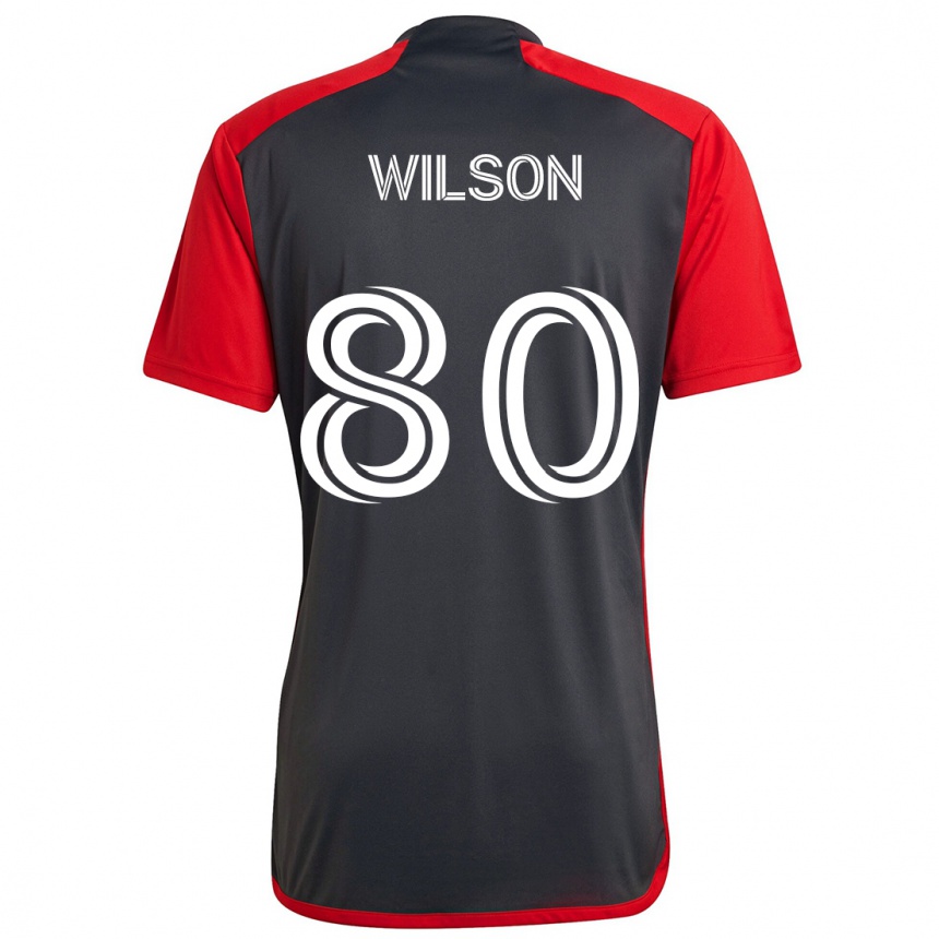 Hombre Fútbol Camiseta Shafique Wilson #80 Rojo Grayn 1ª Equipación 2024/25