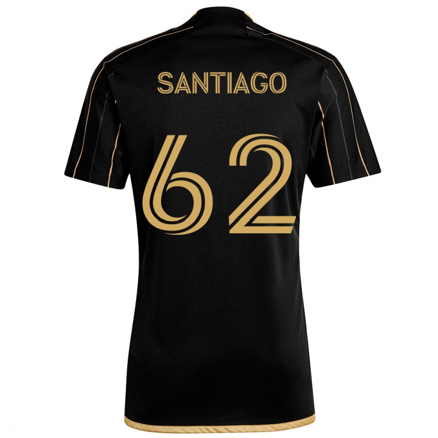 Hombre Fútbol Camiseta Joshua Santiago #62 Oro Negro 1ª Equipación 2024/25