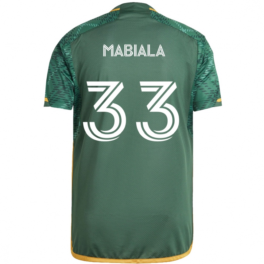 Hombre Fútbol Camiseta Larrys Mabiala #33 Verde Naranja 1ª Equipación 2024/25