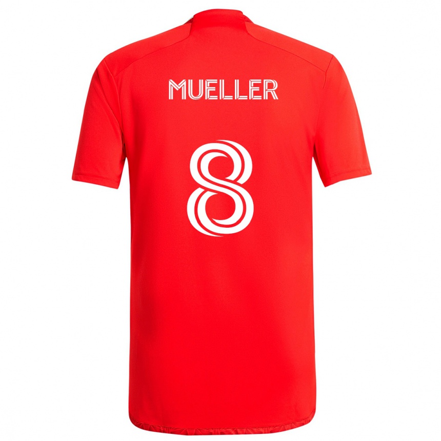 Hombre Fútbol Camiseta Chris Mueller #8 Rojo Blanco 1ª Equipación 2024/25