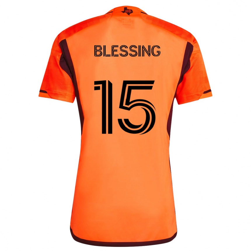 Hombre Fútbol Camiseta Latif Blessing #15 Naranja Negro 1ª Equipación 2024/25